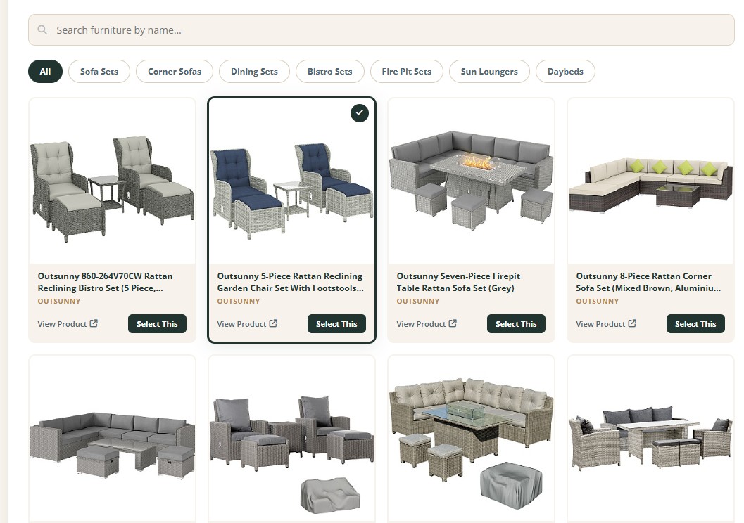 Rattan furniture product